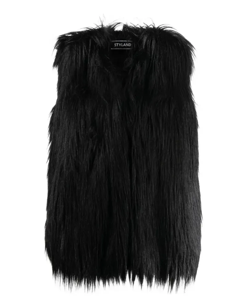 STYLAND faux-fur gilet - Schwarz Schwarz
