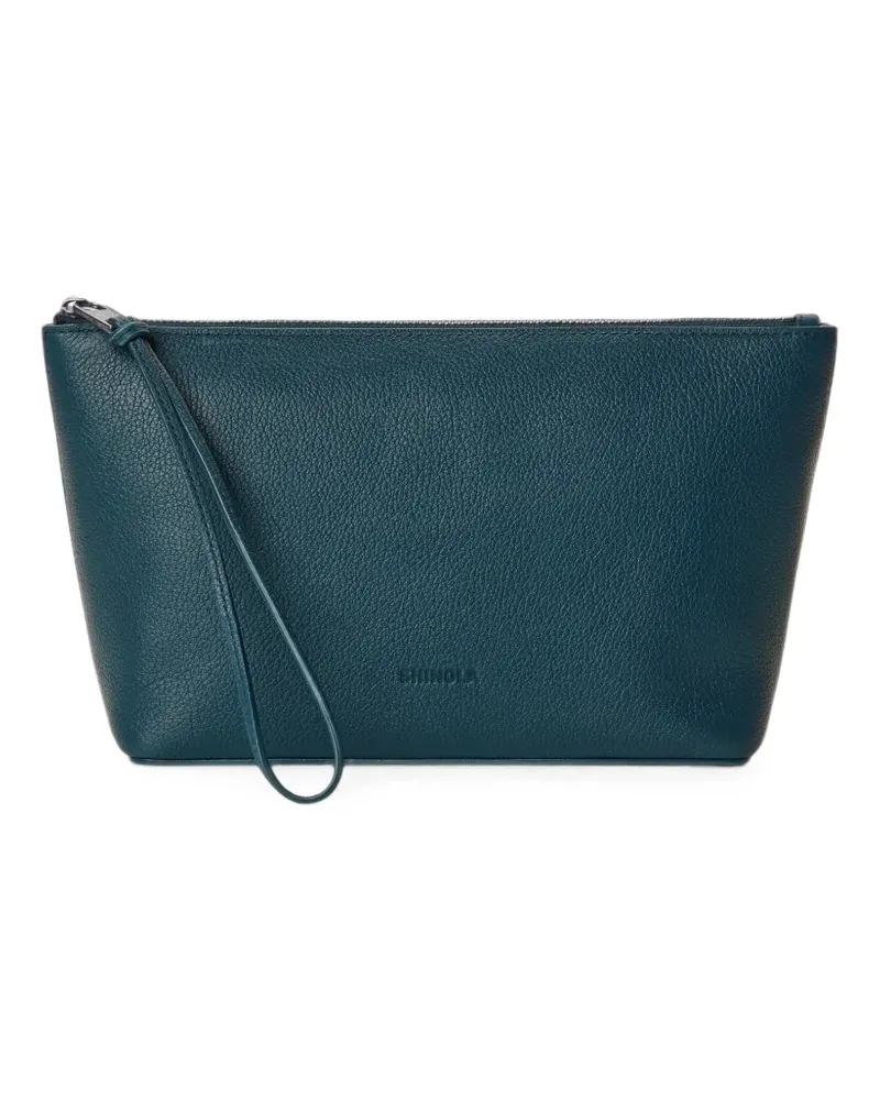 SHINOLA Kleine Kosmetiktasche aus gekörntem Leder - Grün Grün