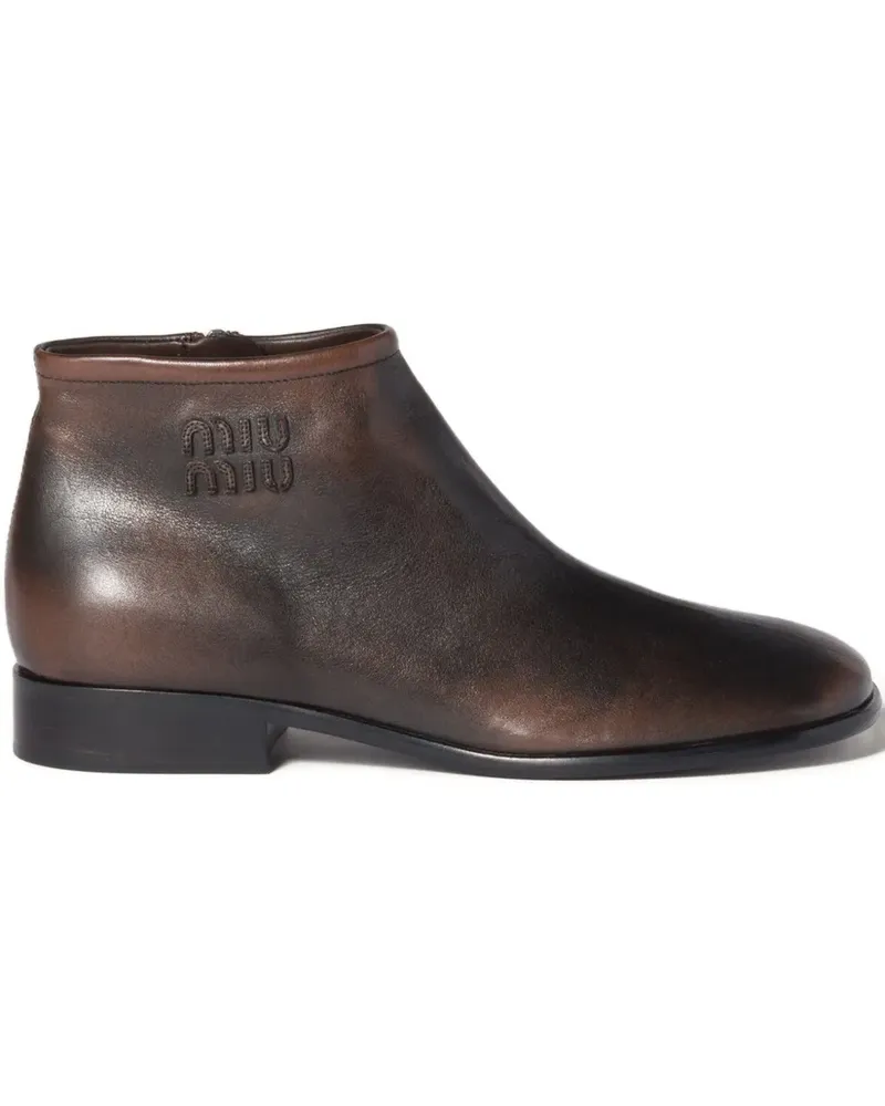 Miu Miu Stiefel mit Logo-Detailk - Braun Braun