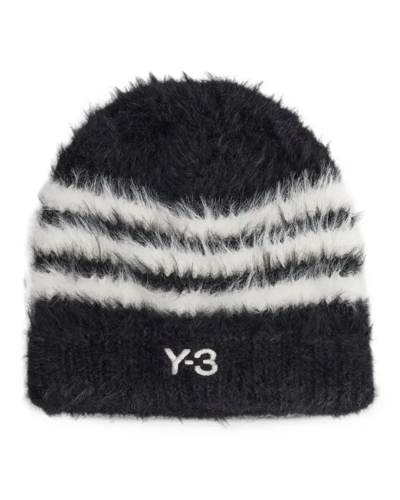 Y-3 x Yohji Yamamoto Beanie mit Streifen - Schwarz Schwarz
