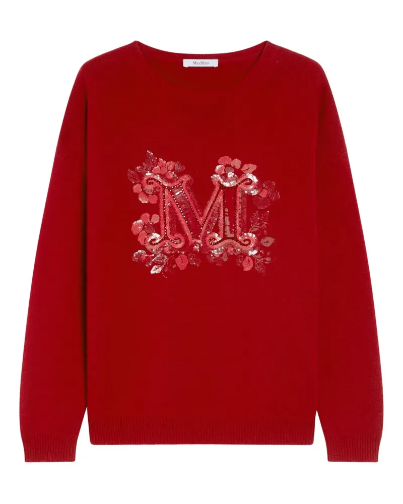 Max Mara Pullover mit Pailletten - Rot Rot