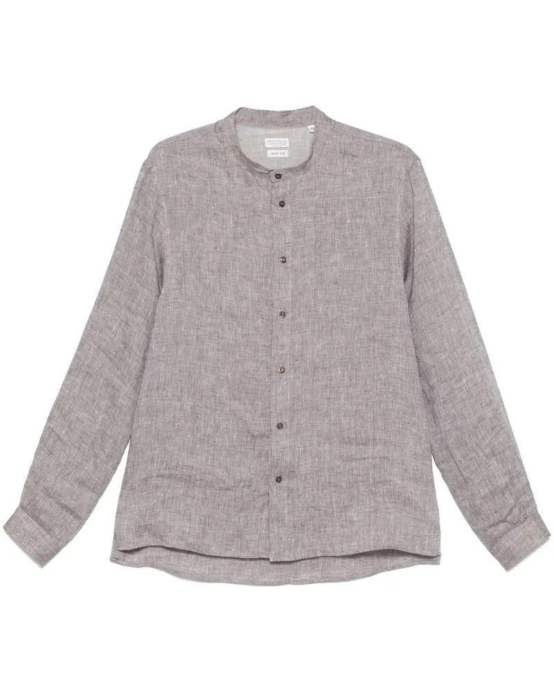Brunello Cucinelli Hemd aus Leinen - Braun Braun