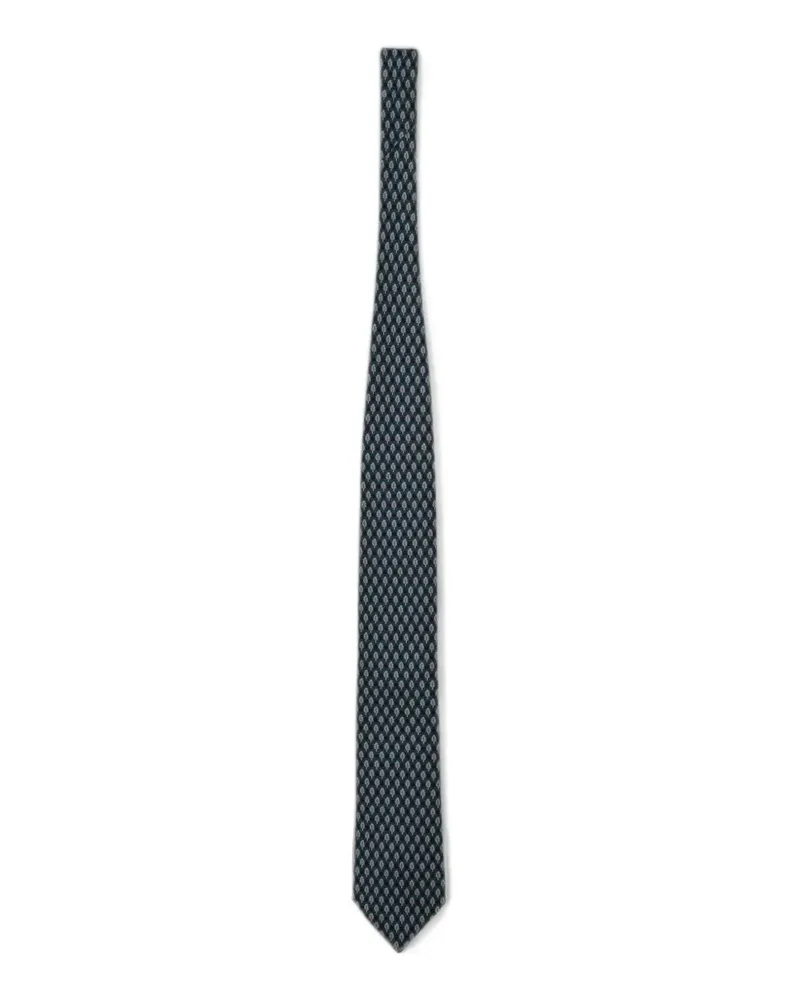 Ermenegildo Zegna leaf-print silk tie - Grün Grün