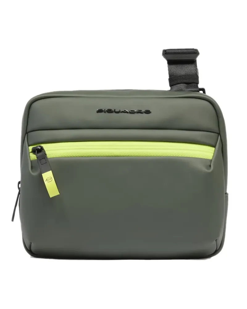 Piquadro water-resistant rubberised shoulder bag - Grün Grün