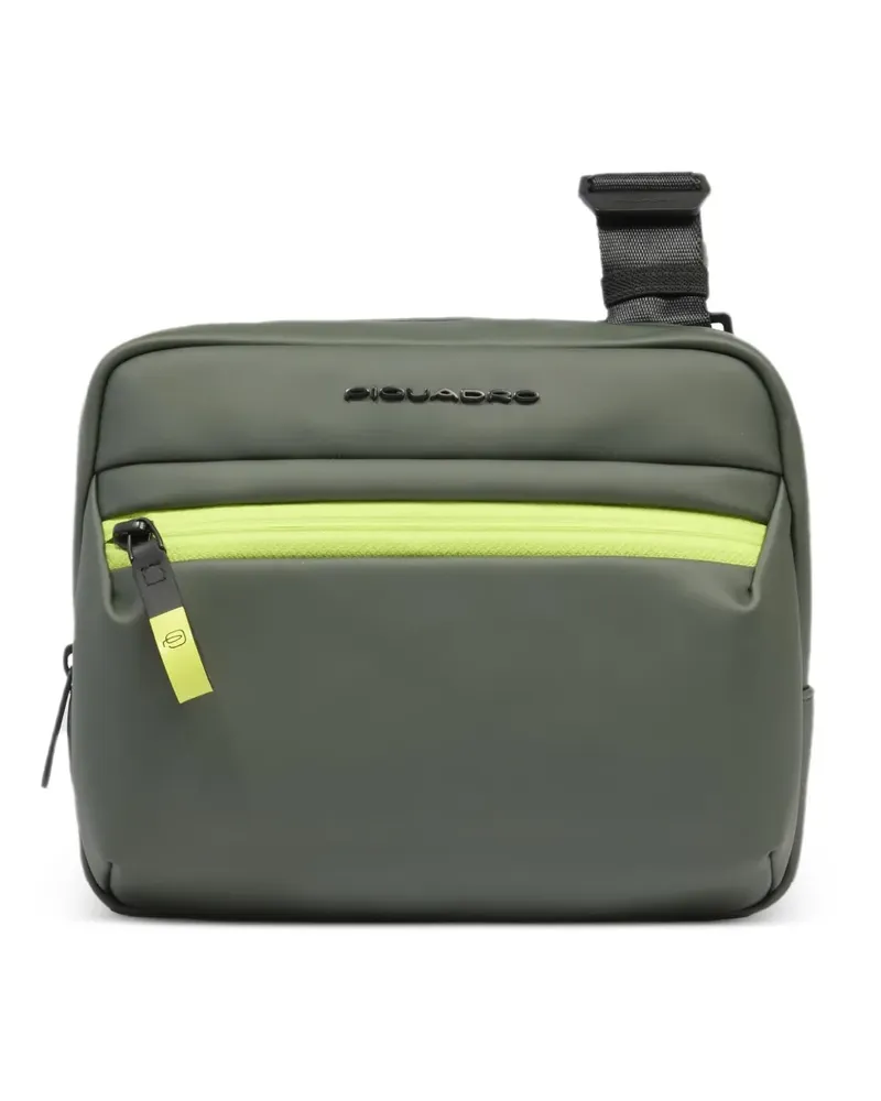 Piquadro Wasserabweisende Schultertasche aus Gummi - Grün Grün