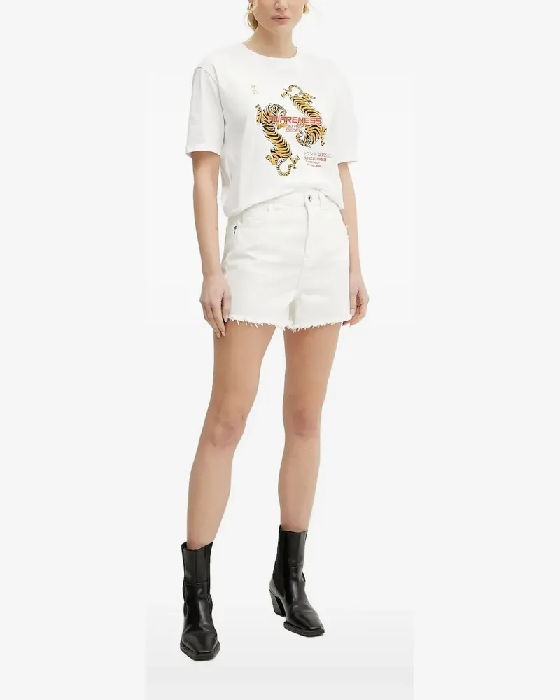 Patrizia Pepe T-Shirt mit Tiger-Print - Weiß Weiß