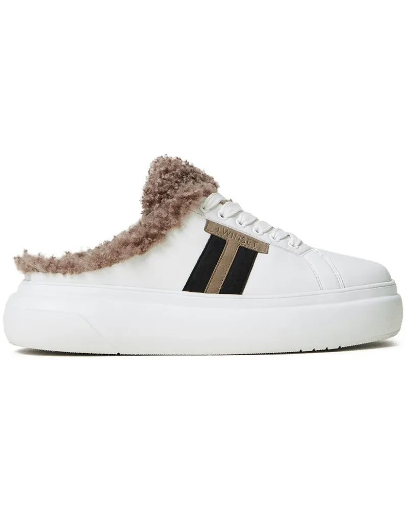 Twin-Set Sneakers mit Shearling - Weiß Weiß