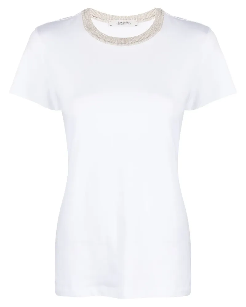 Dorothee Schumacher T-Shirt im Metallic-Look - Weiß Weiß