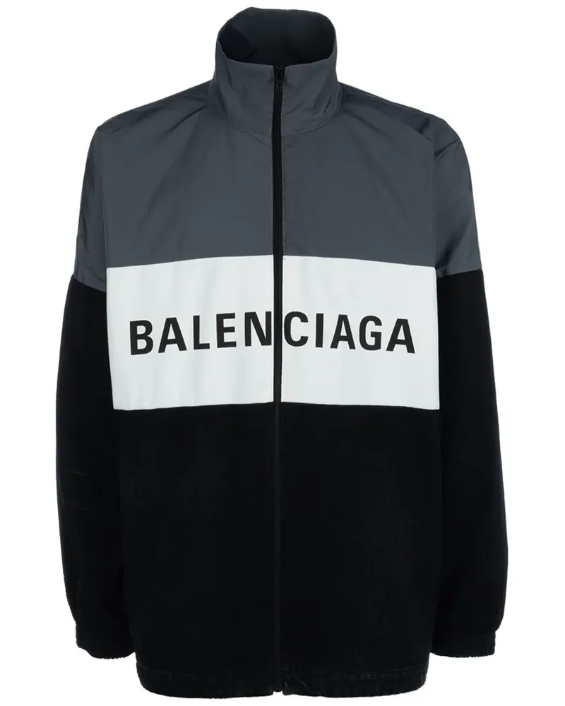 Balenciaga Jacke mit Logo-Print - Schwarz Schwarz
