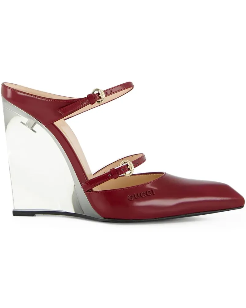 Gucci Wedge-Mules mit Schnalle - Rot Rot
