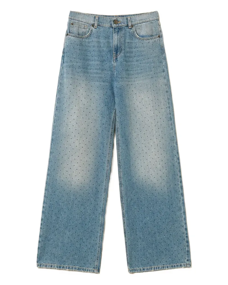 Twin-Set Strassverzierte Jeans - Blau Blau