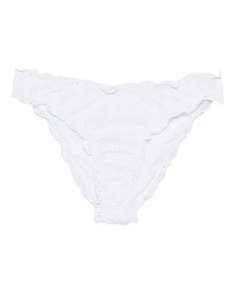 Ralph Lauren broderie anglaise ruffled bikini bottoms - Weiß Weiß