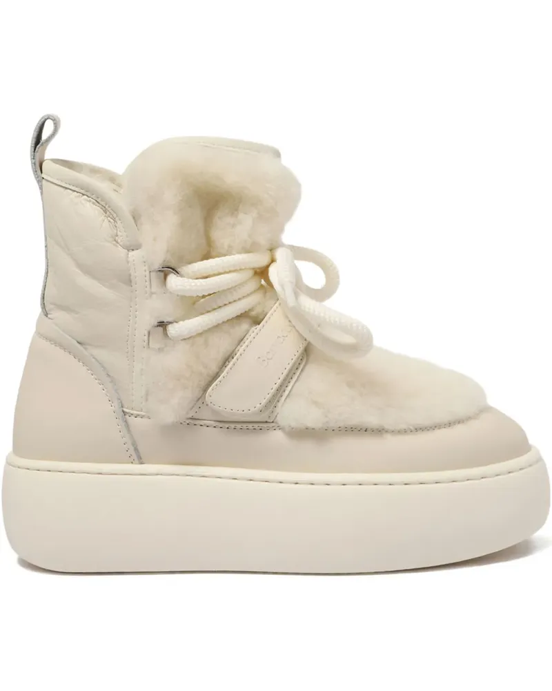 Barracuda Schnürstiefel mit Shearling - Nude Nude