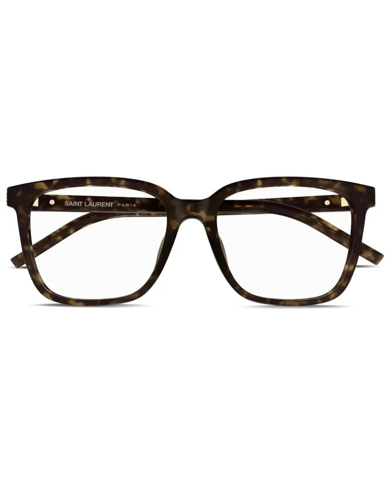 Saint Laurent Eckige Brille in Schildpattoptik - Braun Braun