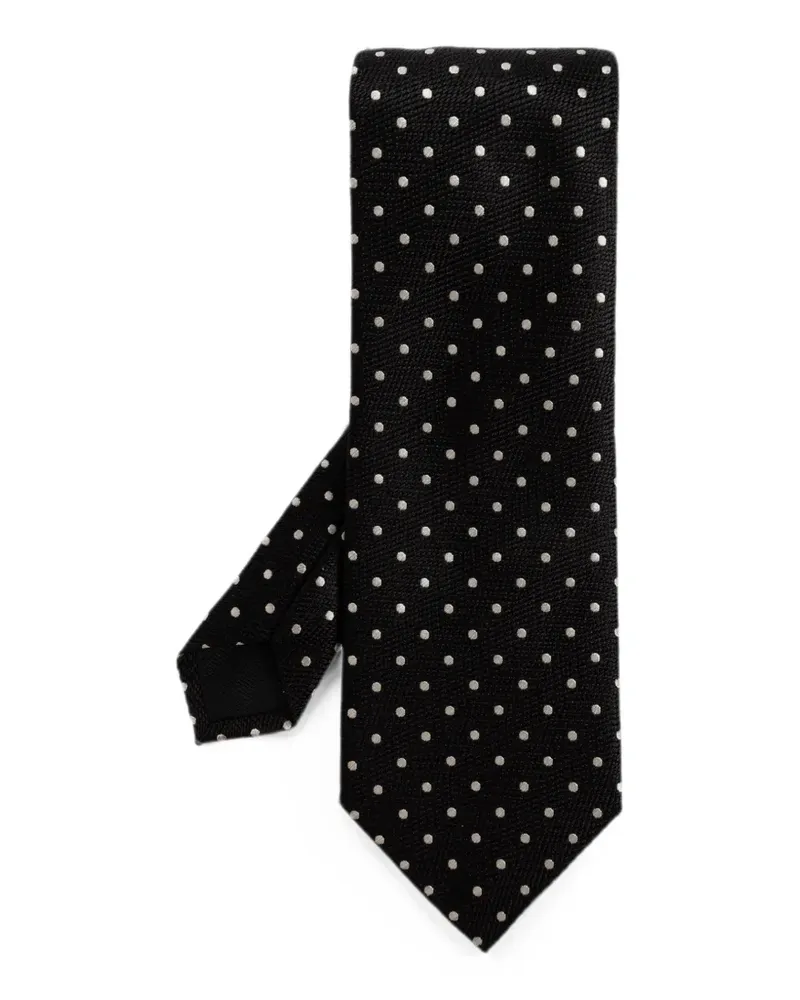 Tom Ford Seidenkrawatte mit Polka Dots - Schwarz Schwarz