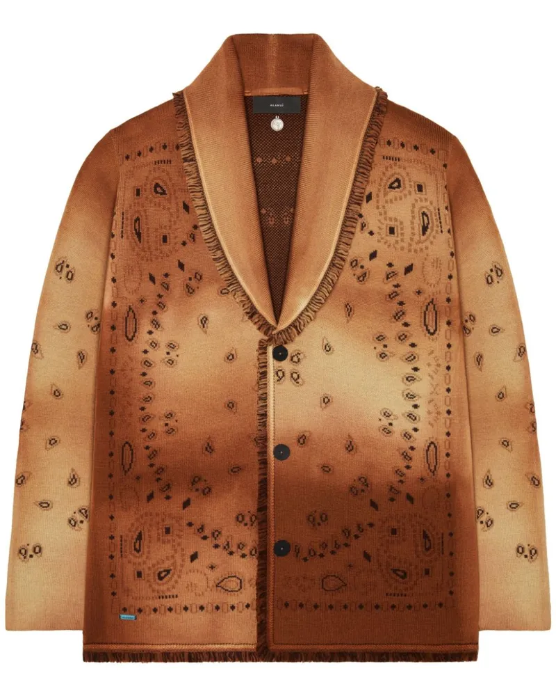 Alanui Paisley-Cardigan mit Fransen - Braun Braun