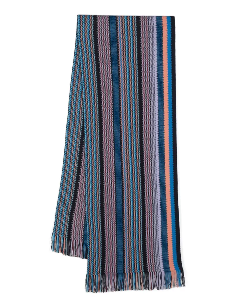 Missoni Schal mit Zickzackmuster Blau