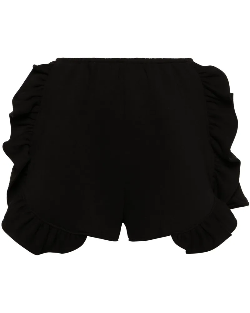 Ioana Ciolacu Peony Jersey-Shorts mit Rüschen Schwarz