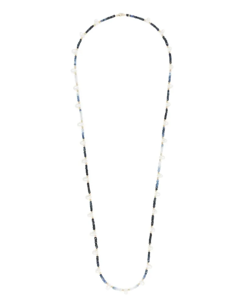 JIA JIA 14kt Gelbgoldhalskette mit Perlen - Blau Blau