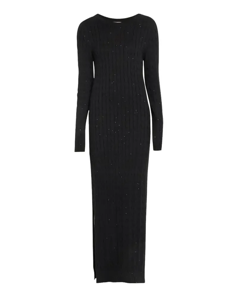 Brunello Cucinelli cable-knit sequin-embellished maxi dress - Schwarz Schwarz