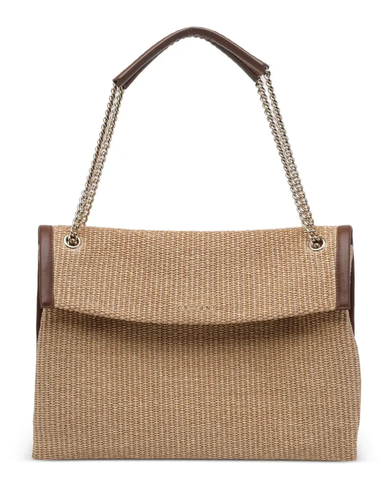 Orciani midi Venus Soft leather-trim shoulder bag - Nude Nude