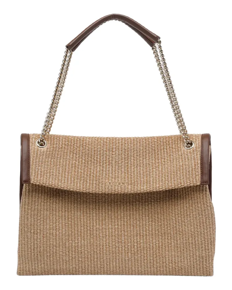 Orciani midi Venus Soft leather-trim shoulder bag - Nude Nude