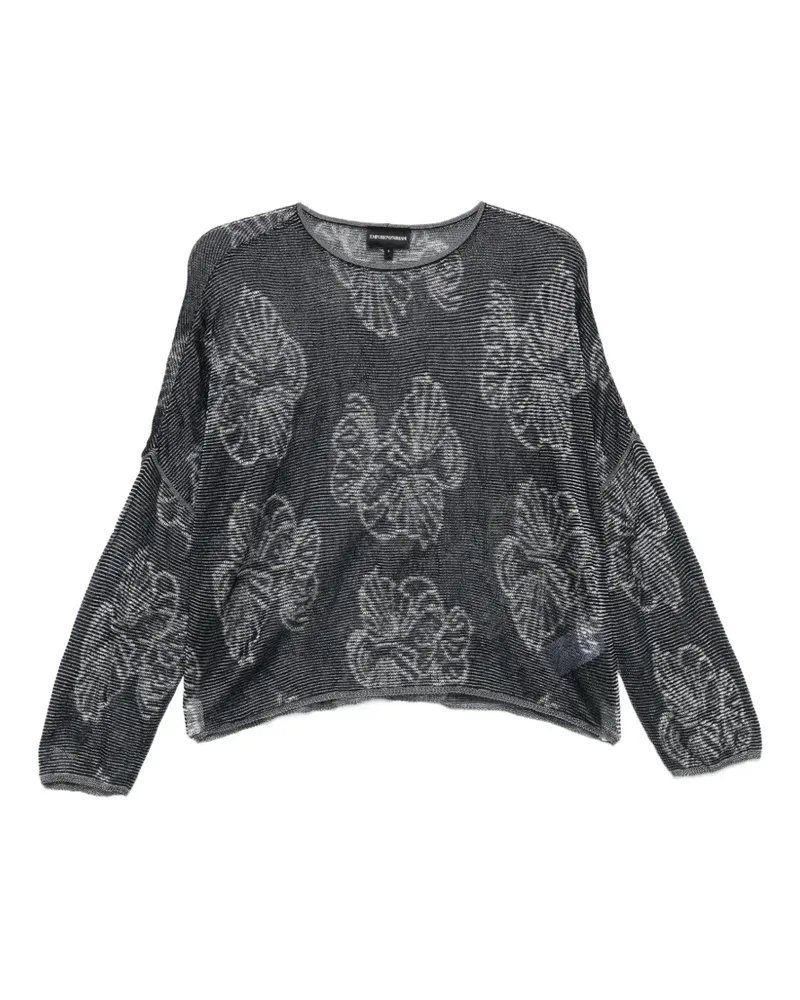 Emporio Armani floral crew neck sweater - Blau Blau