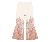 Hose mit Paisley-Print - Nude