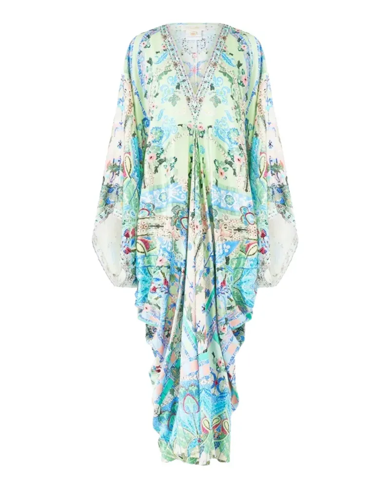 Camilla Midsummer Maxikleid mit V-Ausschnitt - Grün Grün