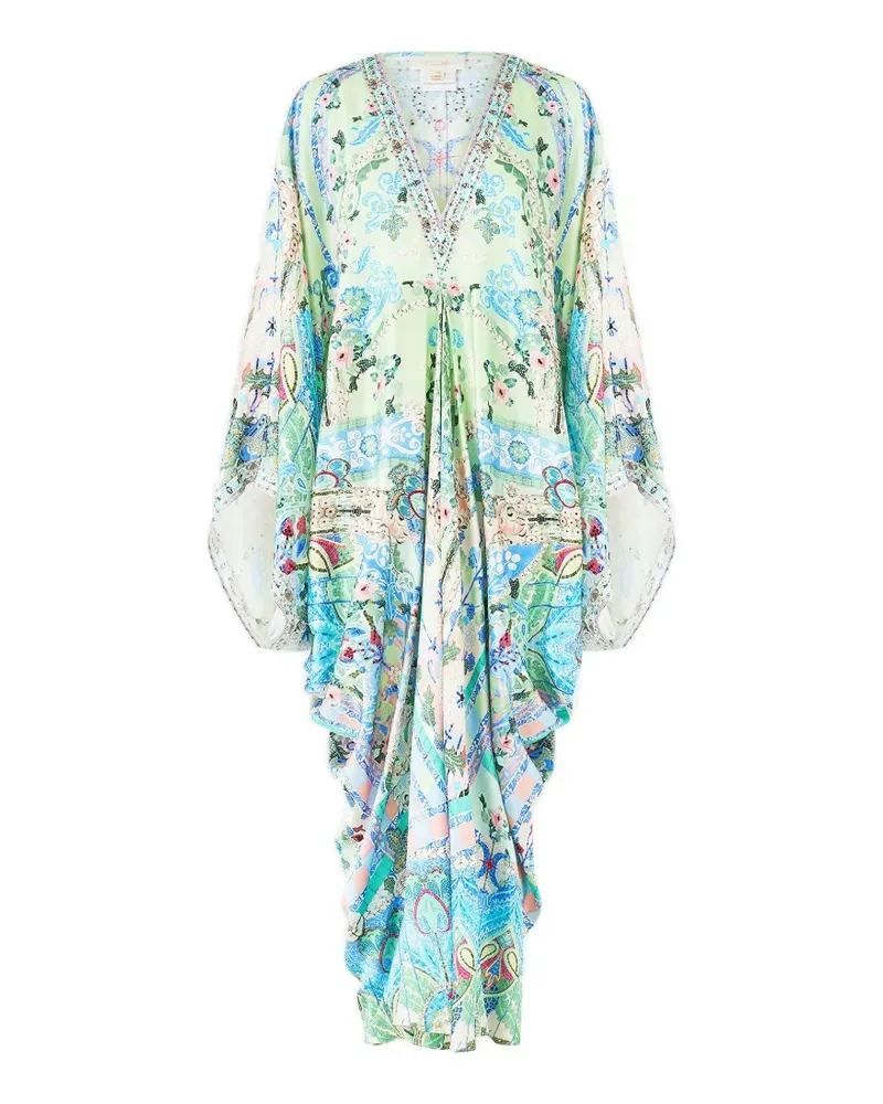 Camilla Midsummer floral-pattern V-neck maxi dress - Grün Grün