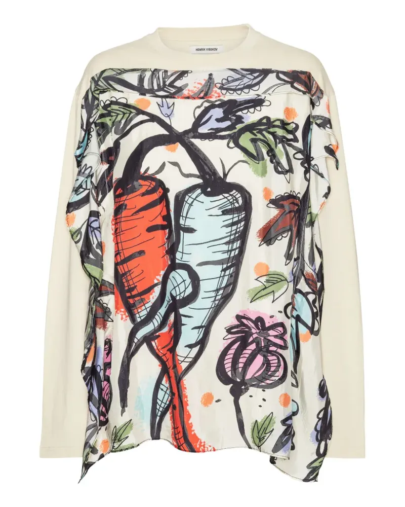 Henrik Vibskov long-sleeved graphic T-shirt - Nude Nude