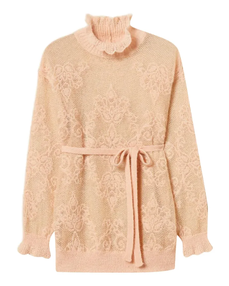 Twin-Set Jacquard-Pullover aus Alpakagemisch - Rosa Rosa