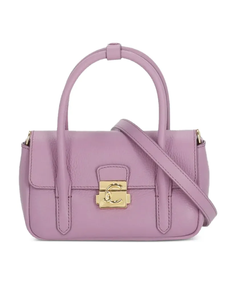 Coccinelle mini C-Me Lock leather tote bag - Violett Violett
