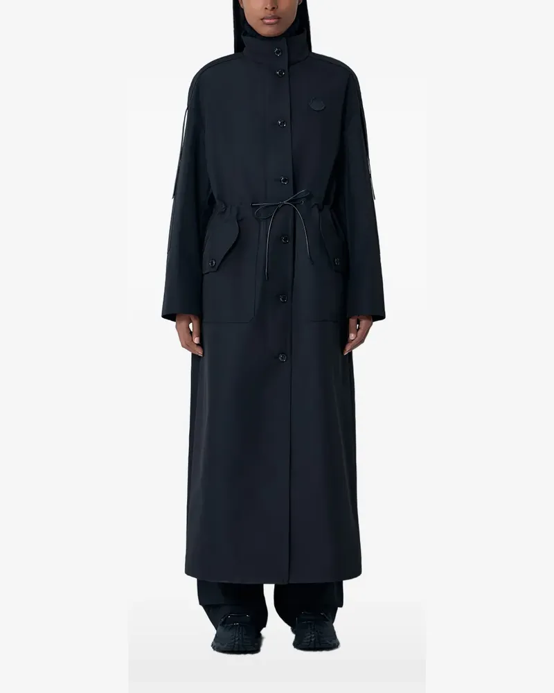 Moncler Regenmantel mit Logo-Patch - Schwarz Schwarz
