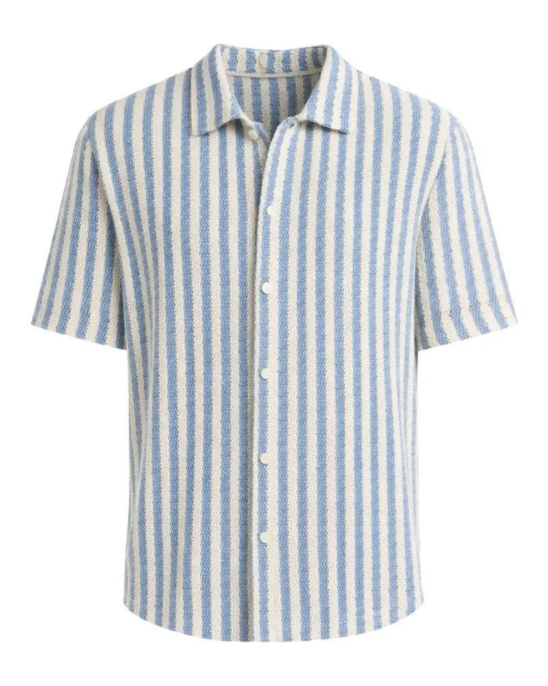 Vince Beach Stripe short-sleeve cotton shirt - Blau Blau