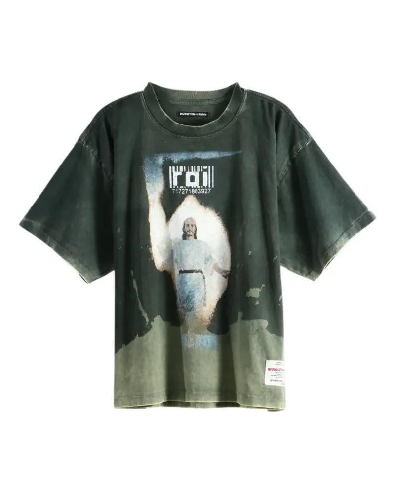 RRR123 graphic-print faded T-shirt - Schwarz Schwarz