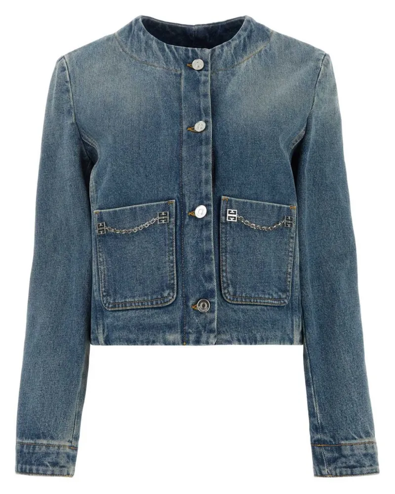 Givenchy Jeansjacke mit Kettendetail - Blau Blau
