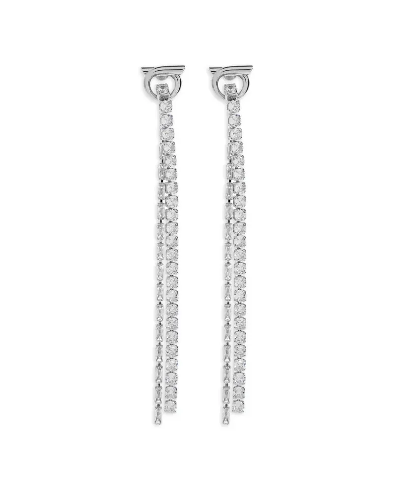 Ferragamo Gancini Ohrringe mit Kristallen - Silber Silber