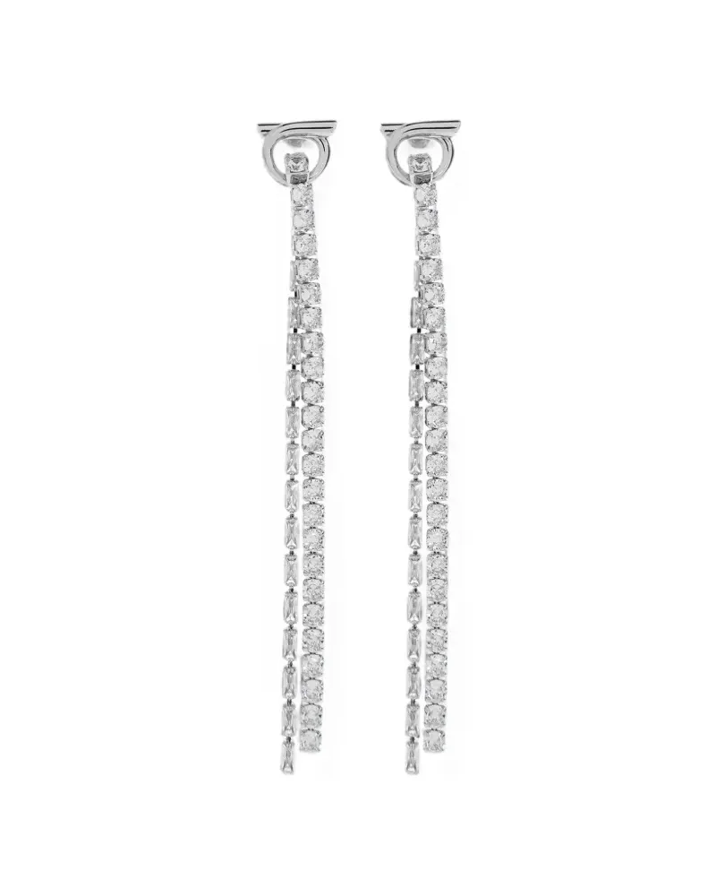 Ferragamo Gancini crystal-embellished drop earrings - Silber Silber