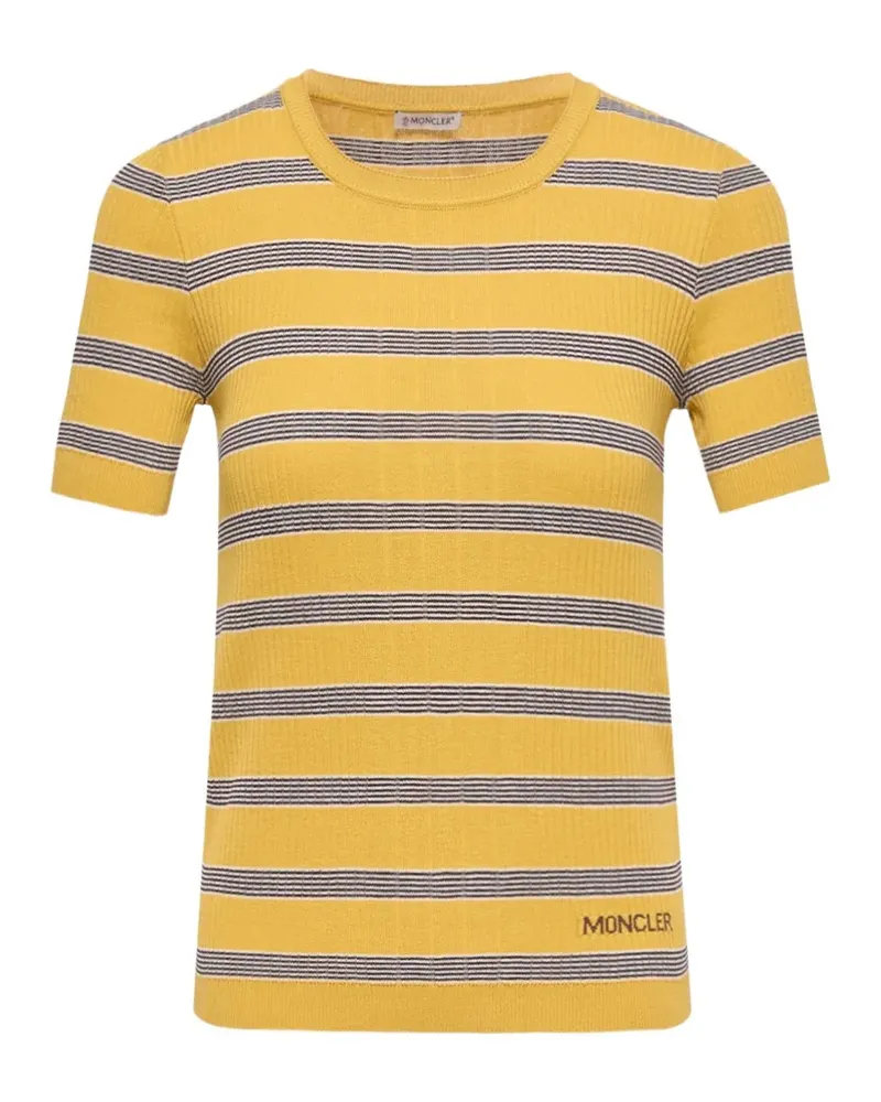 Moncler striped ribbed-knit T-shirt - Gelb Gelb