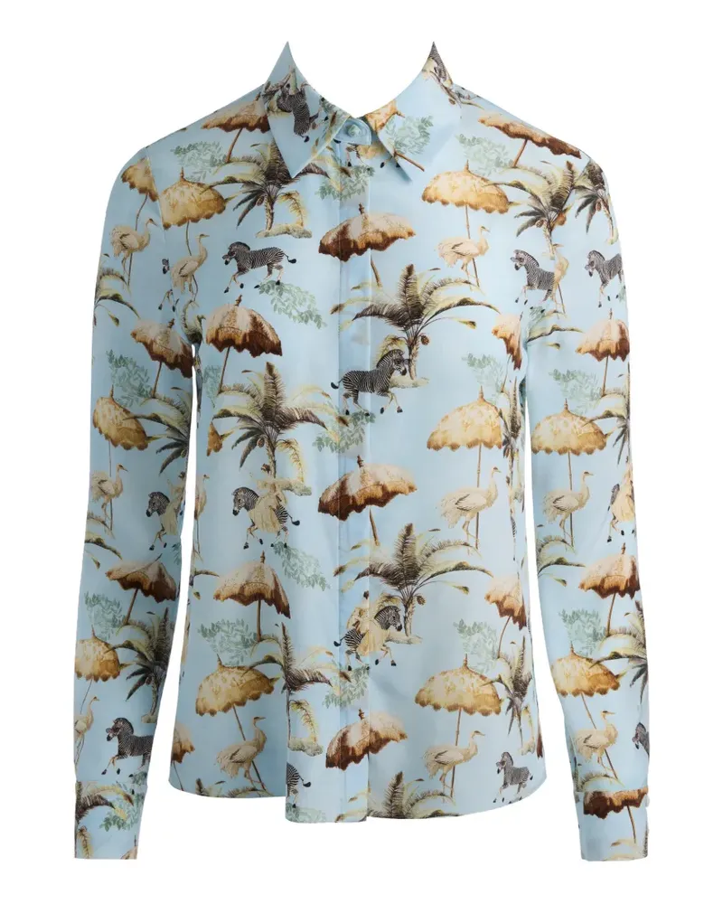 Alice + Olivia Willa Staceface animal-print shirt - Blau Blau
