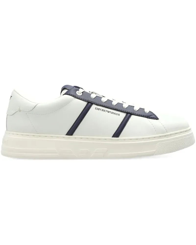 Emporio Armani Sneakers mit Einsätzen - Weiß Weiß
