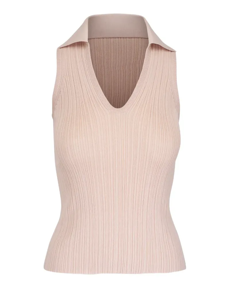 AGNONA plissé sleeveless knit top - Rosa Rosa