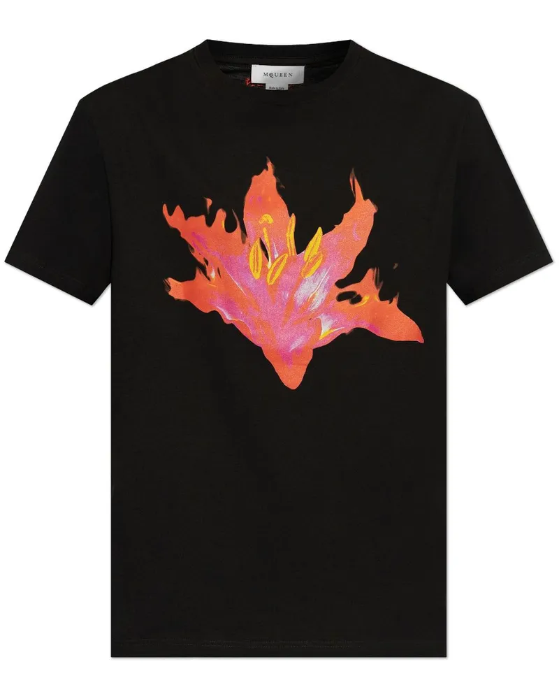 Alexander McQueen T-Shirt mit Print - Schwarz Schwarz