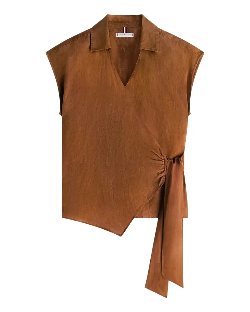 Tommy Hilfiger wrap-front sleeveless top - Braun Braun