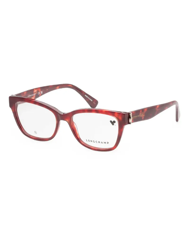 Longchamp tortoiseshell-effect square-frame glasses - Rot Rot