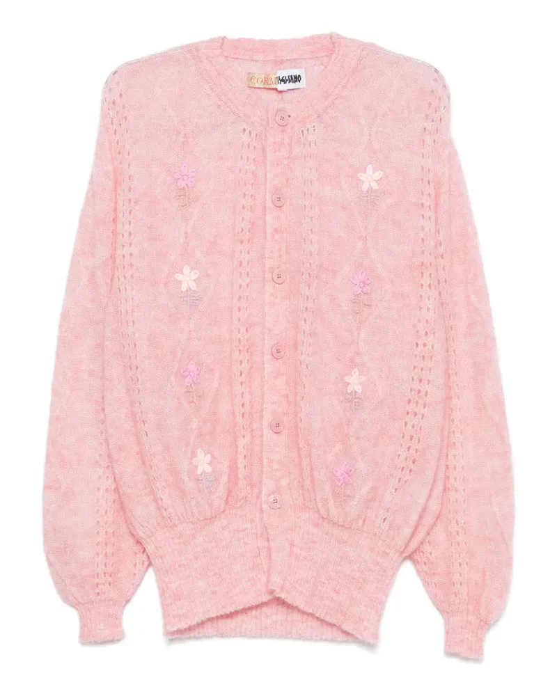 Magliano Cor Cardigan mit Blumenstickerei - Rosa Rosa