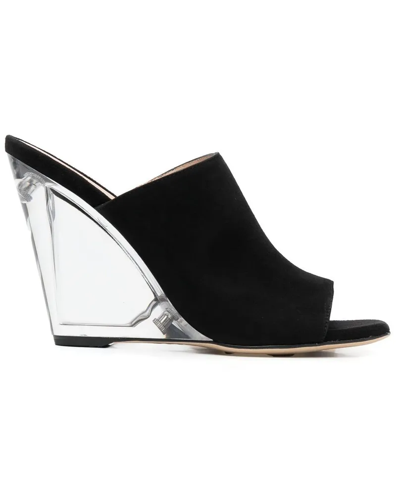 Stuart Weitzman Mules mit transparentem Absatz - Schwarz Schwarz