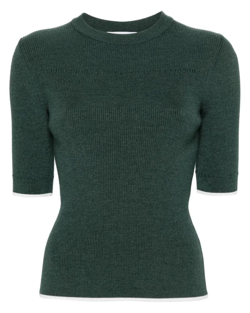 Thom Browne Gerippter Pullover mit Kontrastdetails - Grün Grün