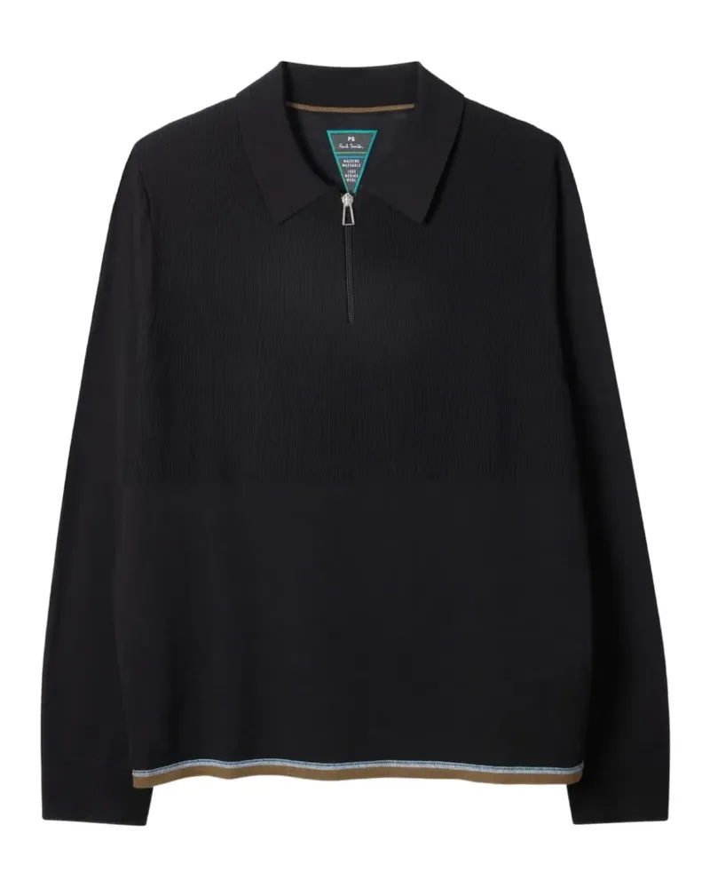 Paul Smith Poloshirt mit Reißverschluss - Schwarz Schwarz